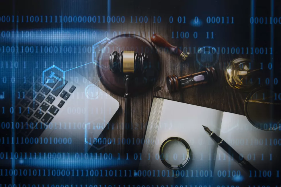 business-lawyers-discussing-contract-papers-with-brass-scale-desk-office-law-legal-services-advice-justice-law-concept-picture-with-film-grain-effect
