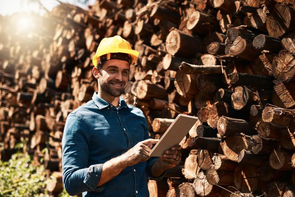 lumberjack-businessman-happy-with-tablet-online-orders-shipment-delivery-germany-male-person-agriculture-smile-as-supervisor-manager-with-stocktaking-counting-helmet
