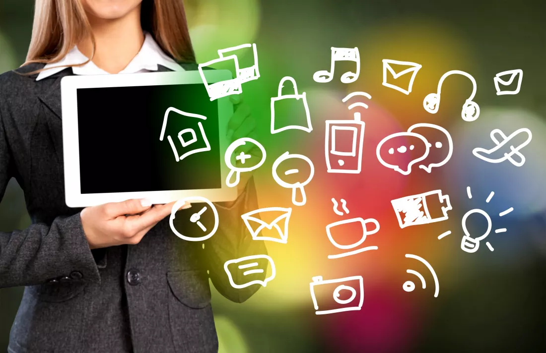 portrait-young-woman-with-digital-tablet-green-background