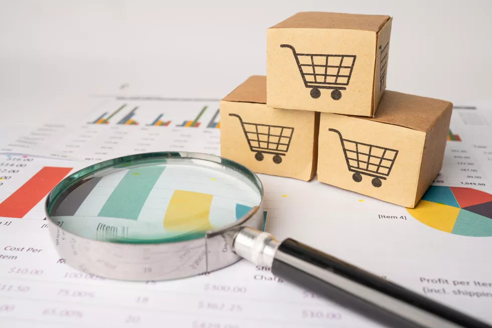 shopping-cart-logo-box-with-magnifying-glass-graph