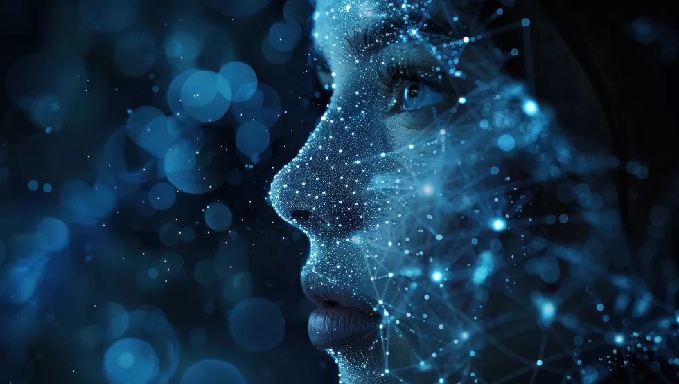 digital-networked-face-with-glowing-blue-connections