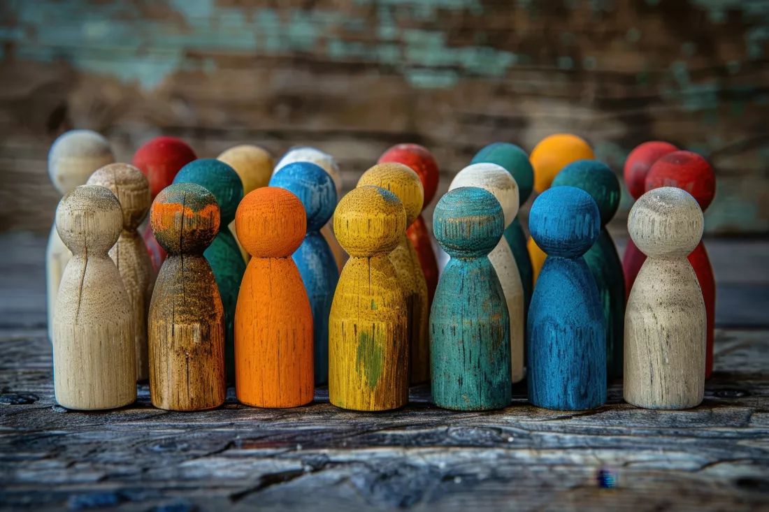 wooden-figurines-dark-surface-natural-colorful-representation-diversity