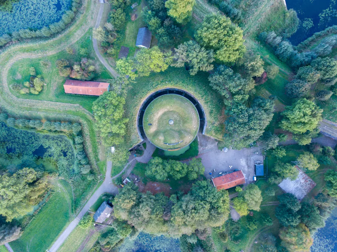 aerial-shot-everdingen-fortress-netherlands
