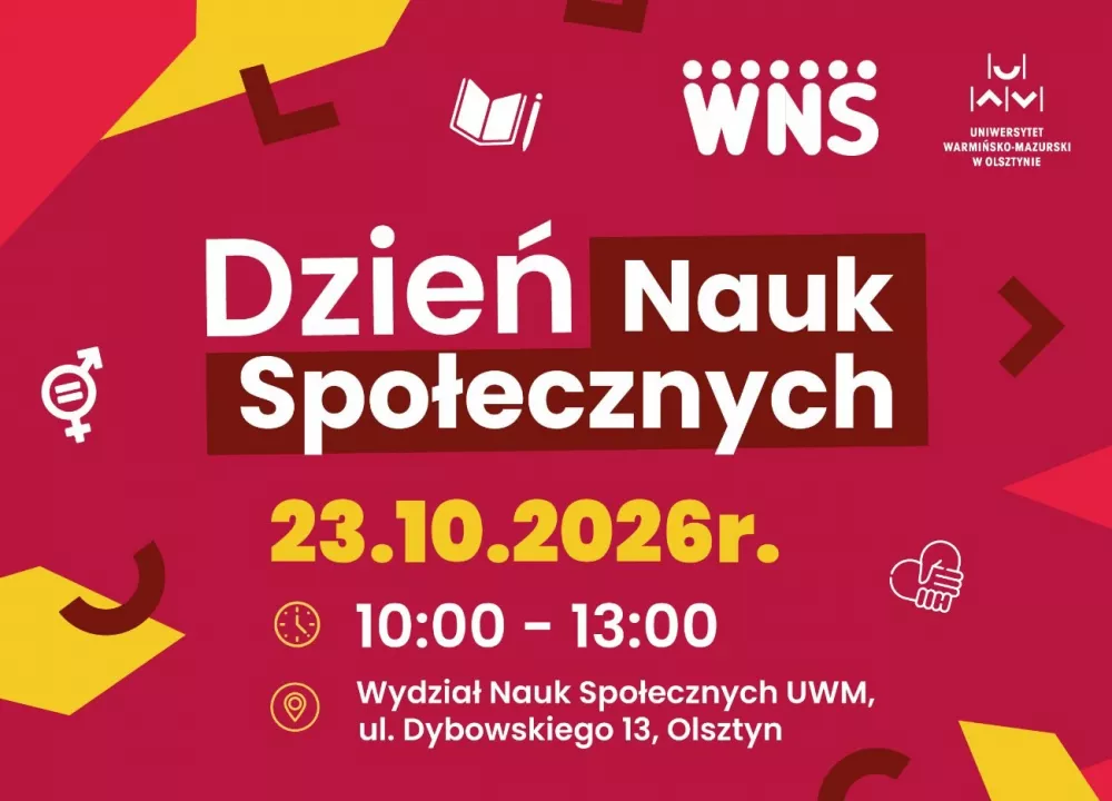 Plakat Dnia Nauk Społecznych na UWM.