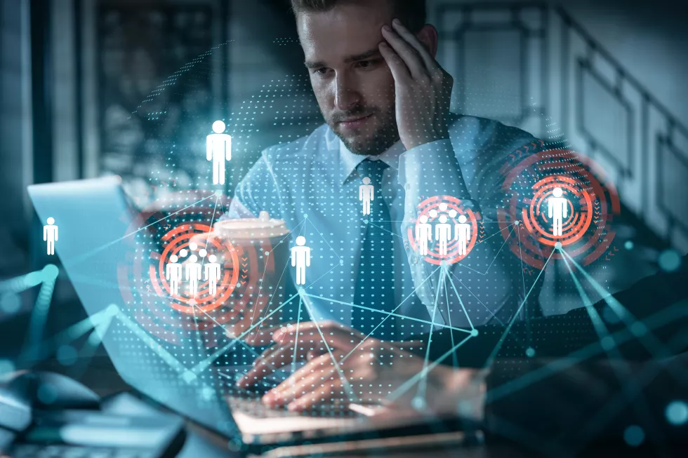 two-colleagues-formal-wear-working-together-looking-new-employees-hire-international-business-consulting-hr-social-media-icons-modern-office-background