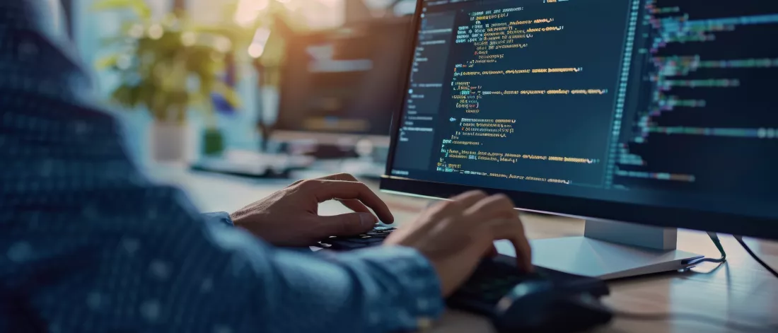 focused-programmer-codes-computer-his-hands-screen-aglow-with-lines-code-symbolizing-technological-creation